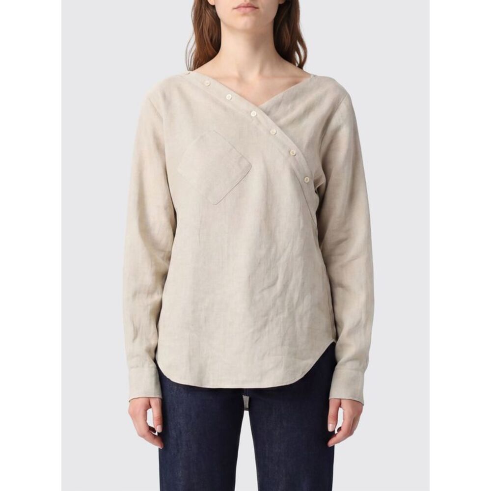 Coperni Women Asymmetric Linen Shirt Coperni With Off-Centre Closure